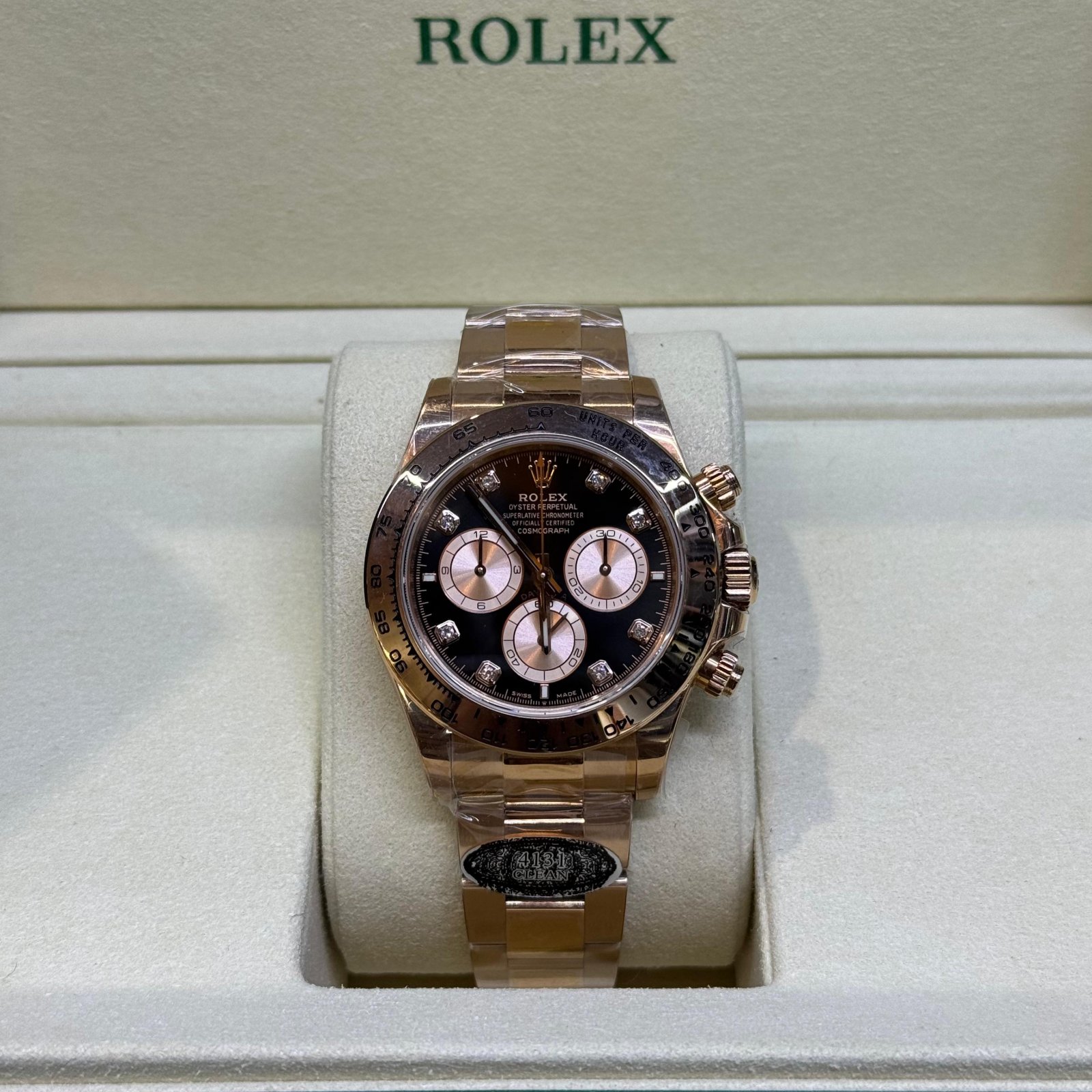 ROLEX ROLEX DAYTONA ROSE GOLD BLACK DIAMOND DIAL
