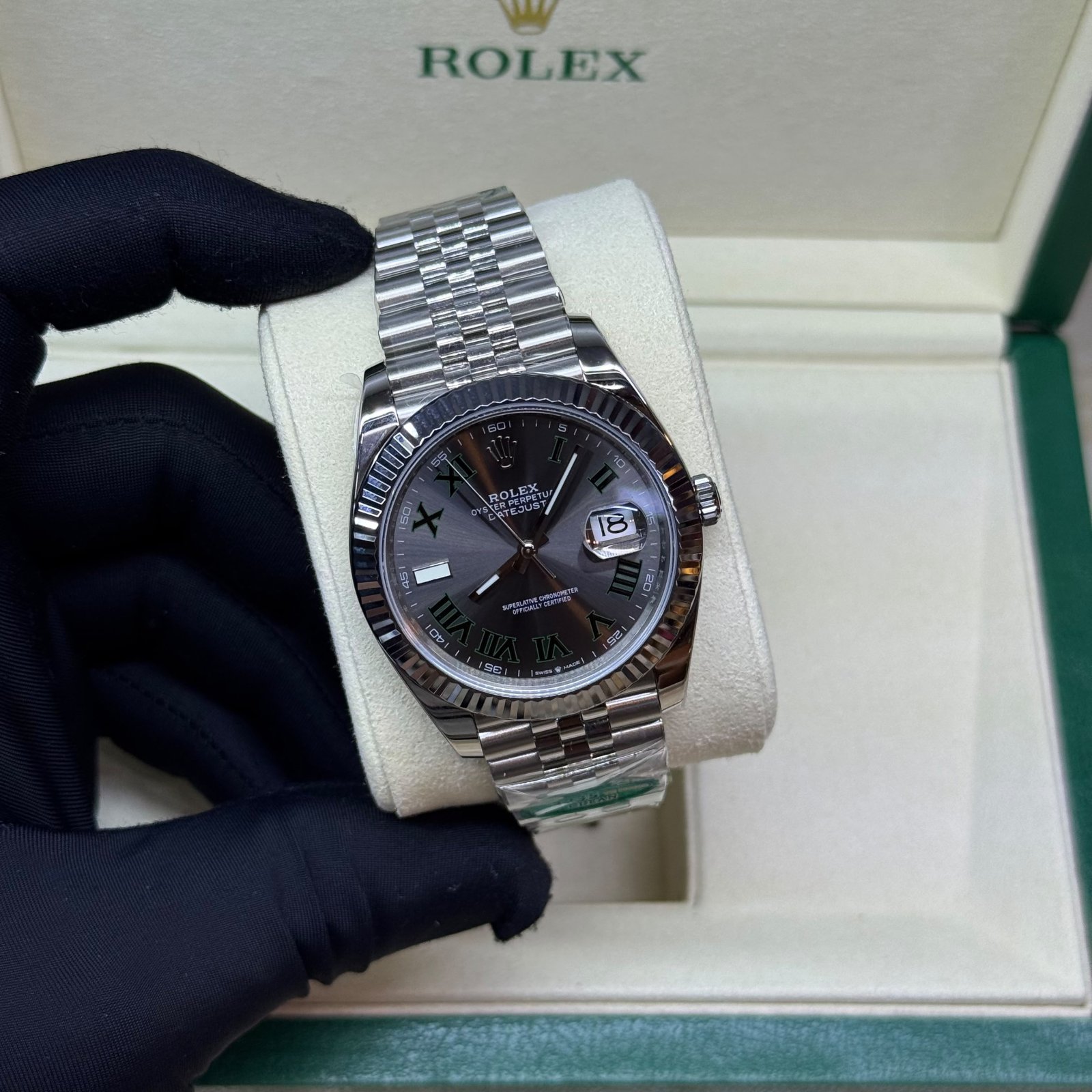 ROLEX  Rolex Datejust 41 Wimbledon" dial.