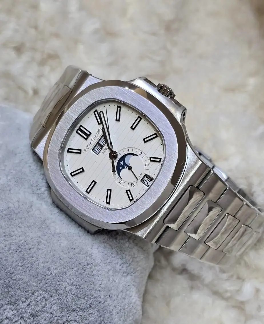 PATEK PHILIPPE Patek Philippe Nautilus Steel Annual Calendar White Dial Watch B/P '17 5726/1A