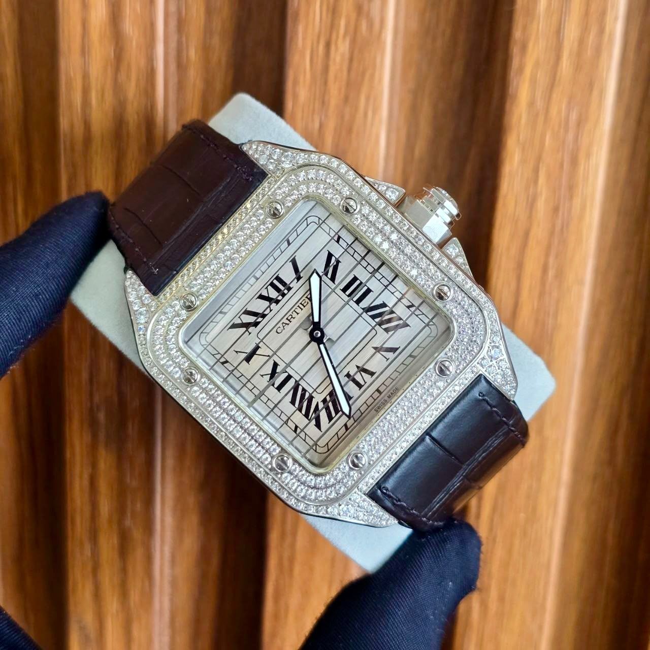 CARTIER  Cartier Santos WM505000 Triple 100 Limited Edition 48mm 18K White Gold