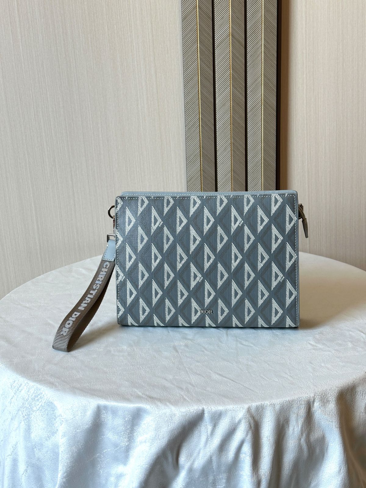 Dior CD Diamond A5 Pouch in Dior Gray coated
