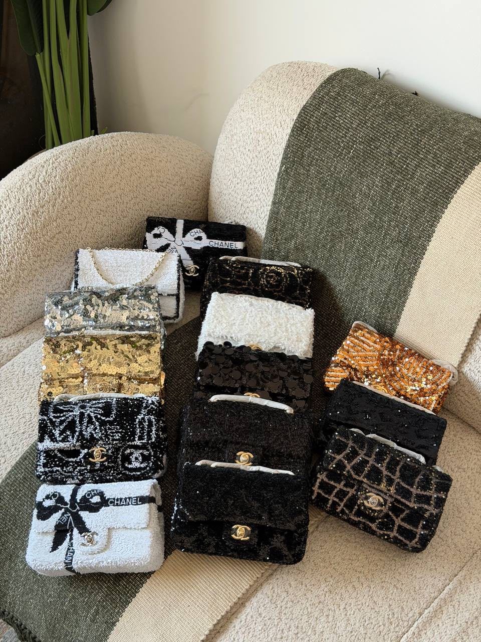 WOMEN  BAG Chanel Sequin Classic Flap Bags. VIP Quality Super Master