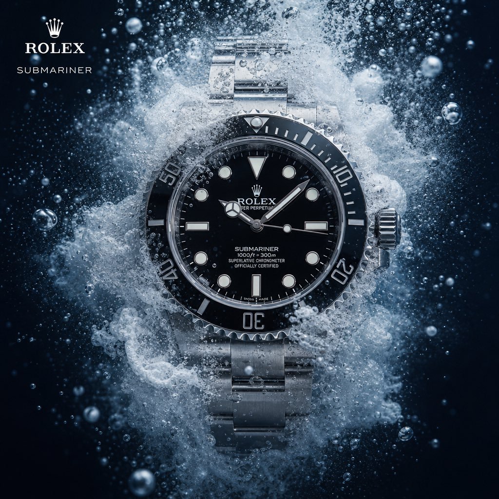 Macro study of a stainless steel automatic watch case and bezel